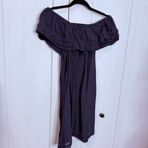 Aritzia Wilfred - XS Blue Emmie Off the Shoulder Dress - Crochet  Eyelet details